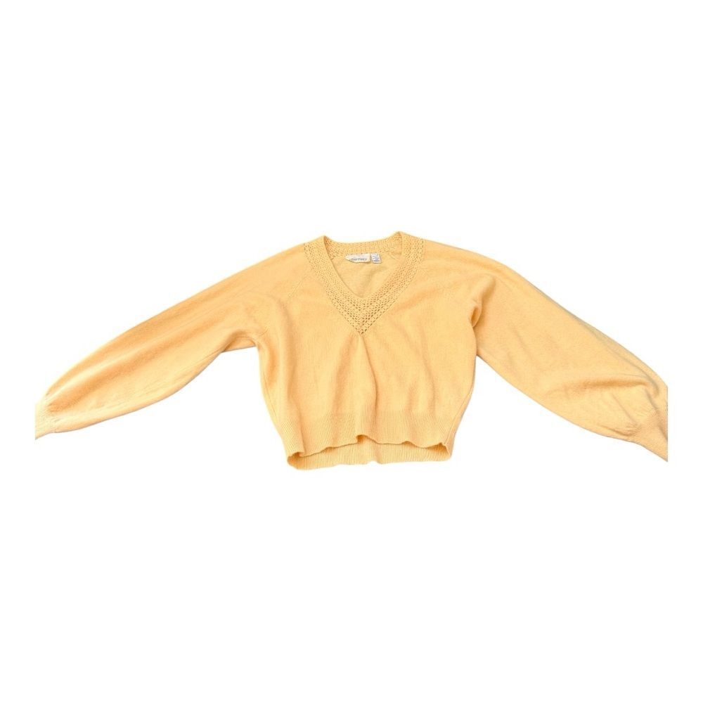 Ellen Tracy Soft Cream V-Neck Sweater
